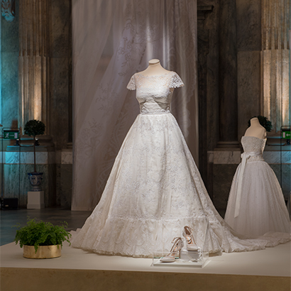 Kungliga brudklänningar Prinsessan Madeleine utställning  Rikssalen Kungliga slottet 2016
