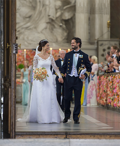 Vigsel bröllop Kungliga brudklänningar Prinsessan Sofia utställning  Rikssalen Kungliga slottet 2016